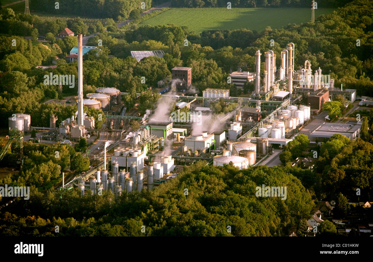 Vue aérienne, phénoliques chimie, usine chimique, Gladbeck, région de la Ruhr, Nordrhein-Westfalen, Germany, Europe Banque D'Images