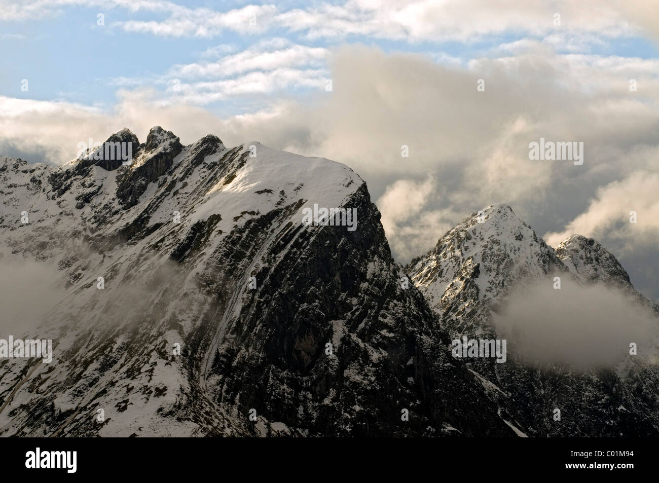 Spitz et Stuhlkopf Tafele, montagnes de Karwendel, Tyrol, Autriche, Europe Banque D'Images