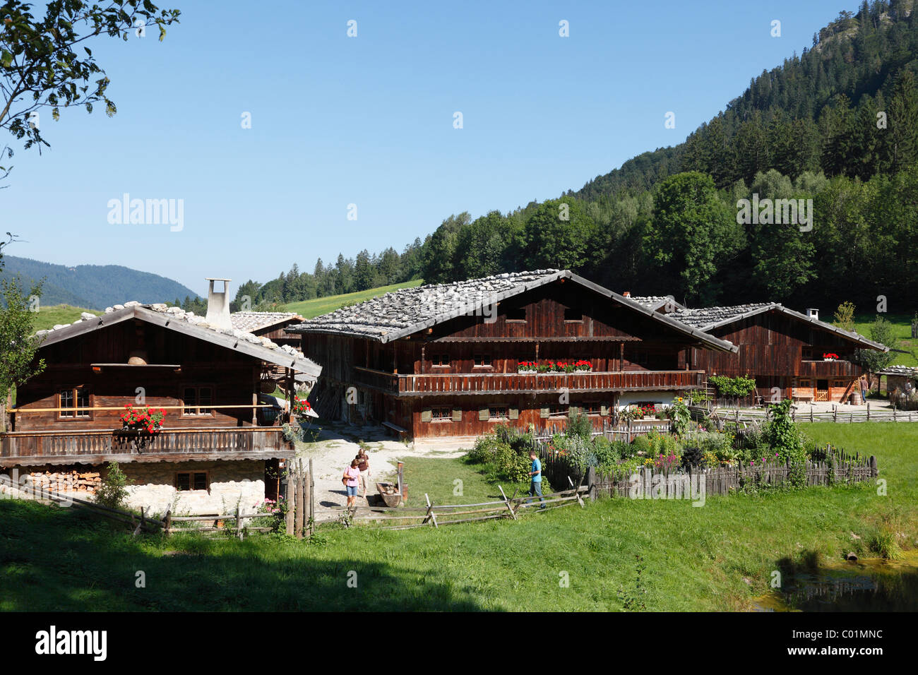 Village Musée de Markus Wasmeier, ferme et musée des sports d'hiver, Schliersee, Mangfall, Montagnes, Bavière Haute-bavière Banque D'Images