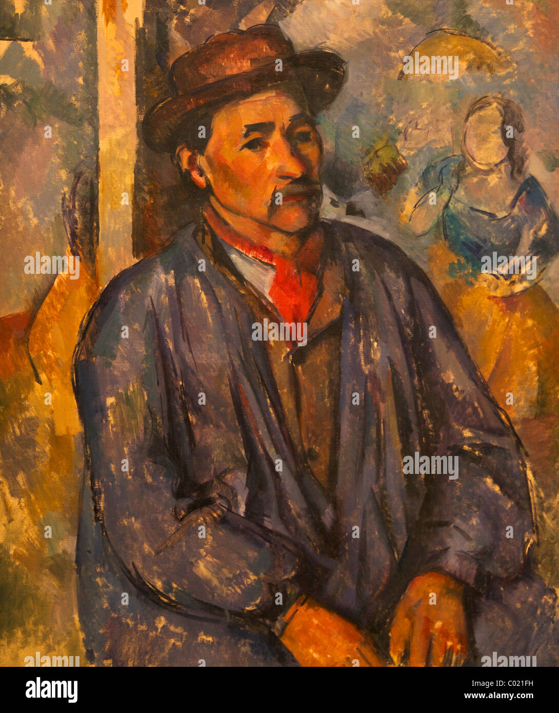 Homme dans un Smock Bleu, vers 1892-1897, Paul Cezanne, Courtauld Gallery, Somerset House, Londres, Angleterre, Royaume-Uni, France, FR, Banque D'Images