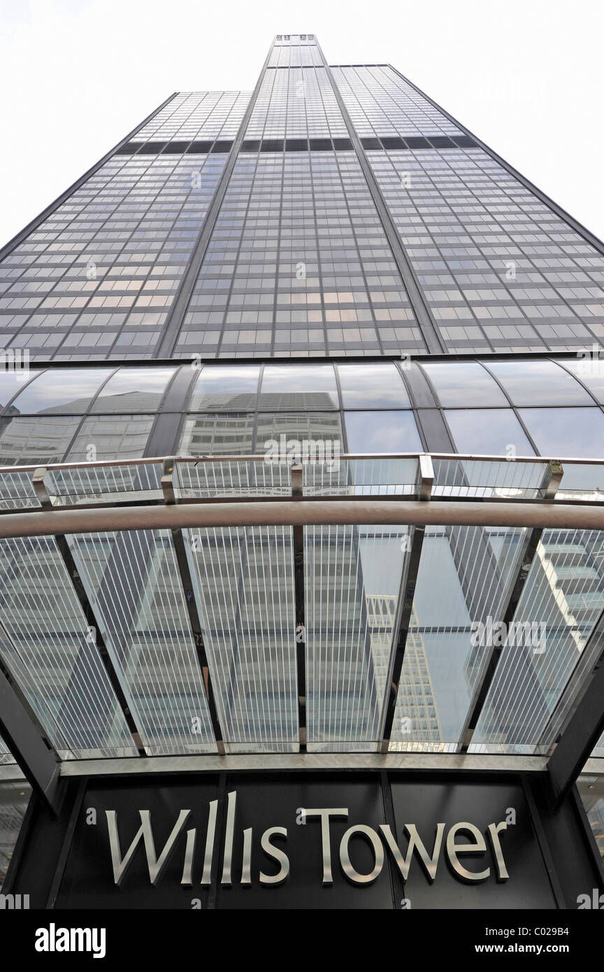 Zone d'entrée de la Willis Tower, anciennement Sears Tower et rebaptisé en 2009, Chicago, Illinois, États-Unis d'Amérique Banque D'Images