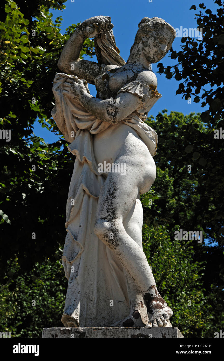 Sculpture mythologique 'Venus' Kallipygos, sculpteur Ignaz Lengelacher Schlossplatz, place du château, Karlsruhe, Bade-Wurtemberg Banque D'Images
