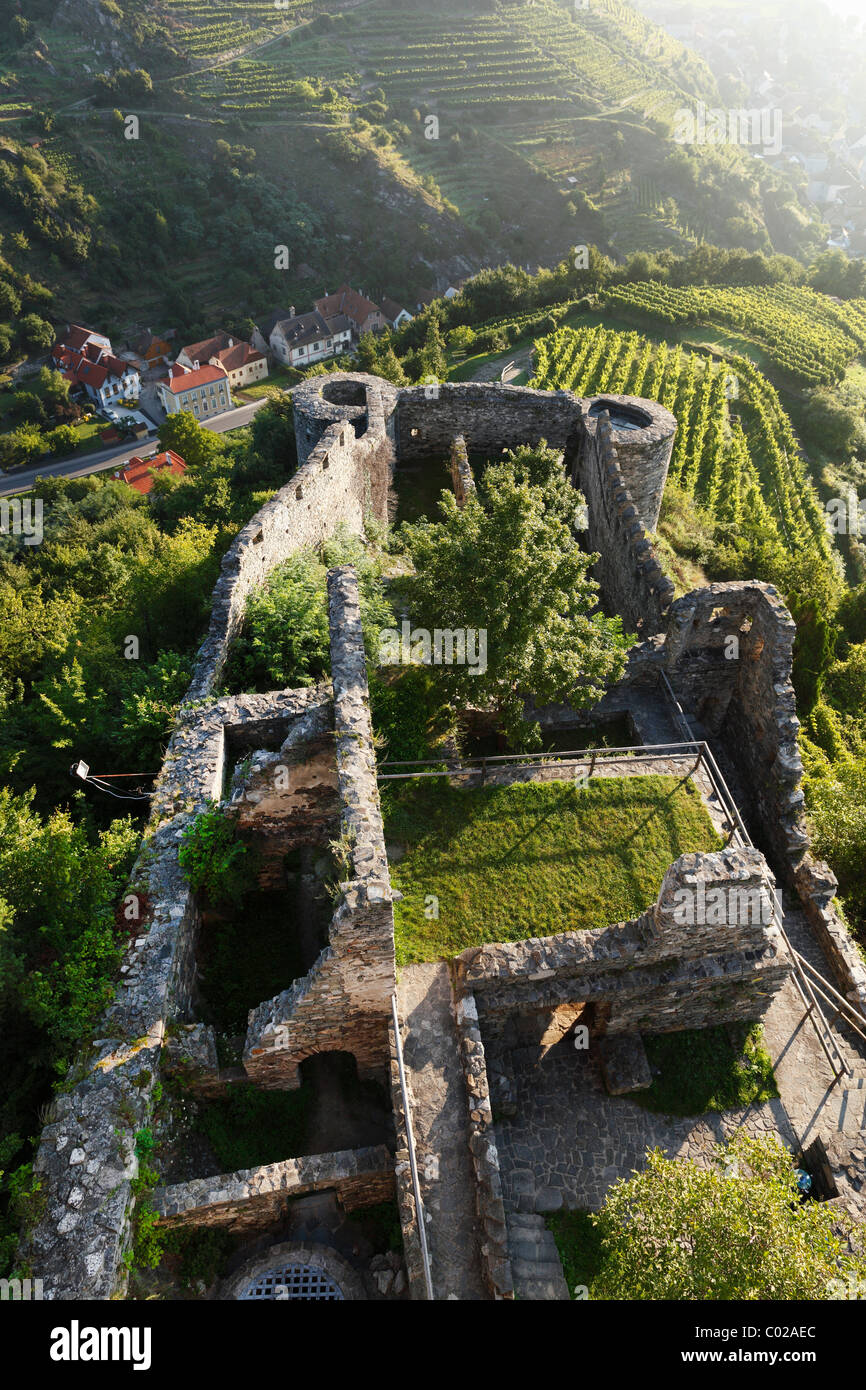 Ruines du château Hinterhaus, Spitz, Wachau, Waldviertel, Basse Autriche, Autriche, Europe Banque D'Images