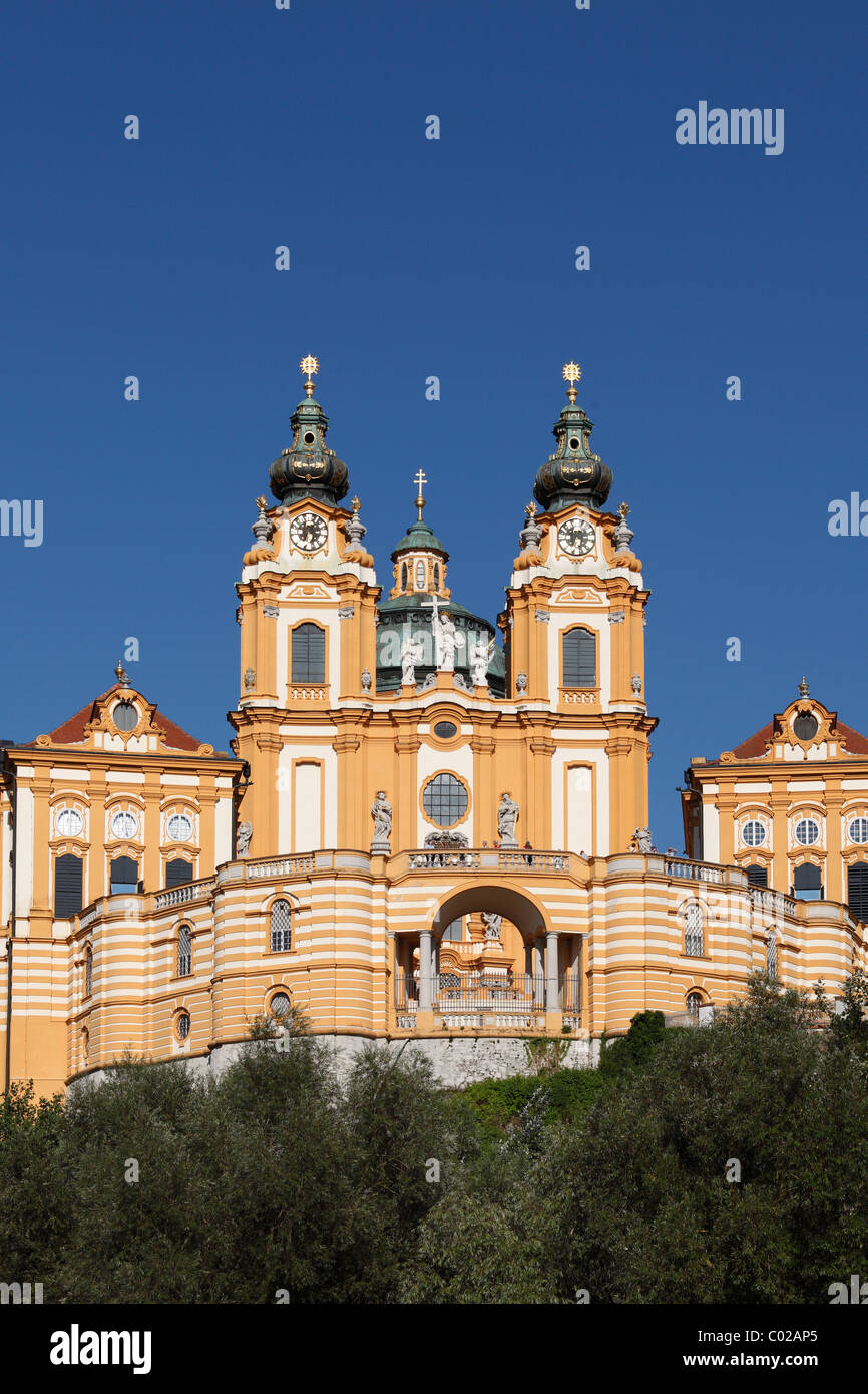 Abbaye de Melk ou Stift Melk, Wachau, quartier Mostviertel, Basse Autriche, Autriche, Europe Banque D'Images