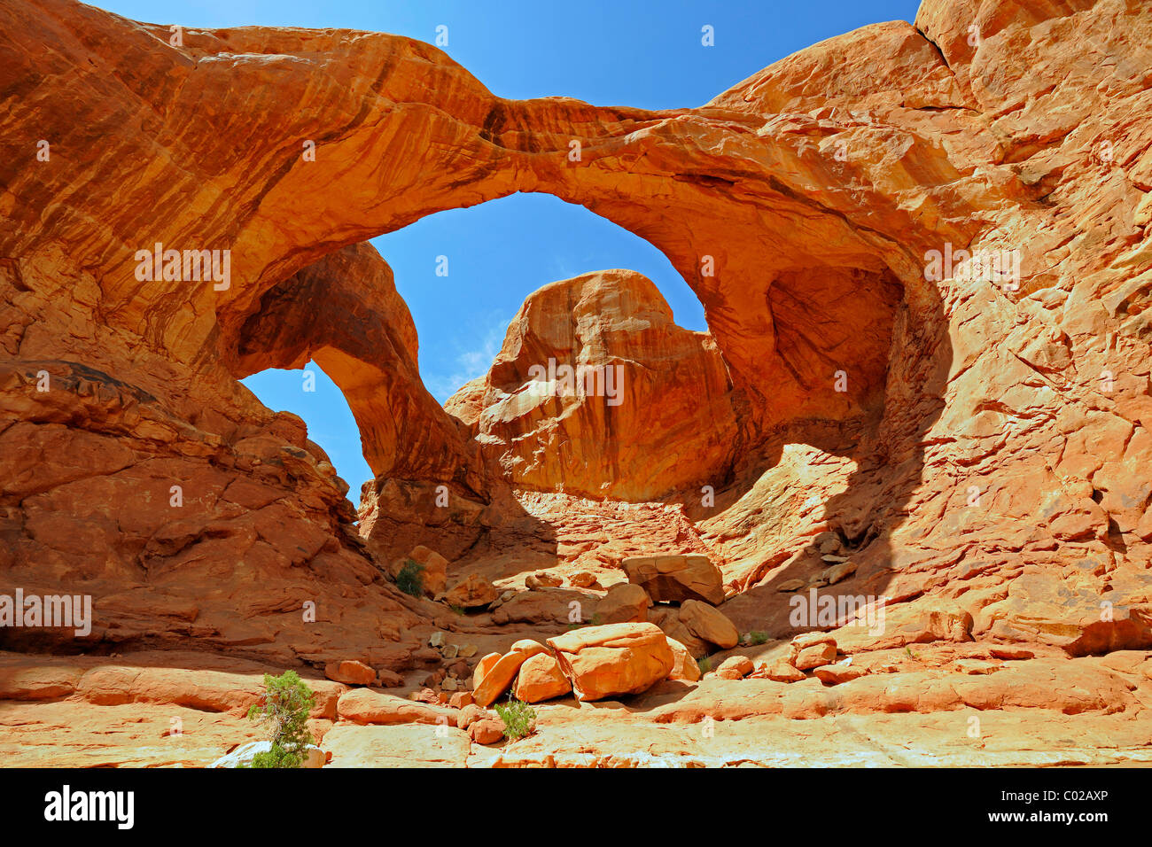 Arc double, Arches National Park, Utah, USA Banque D'Images