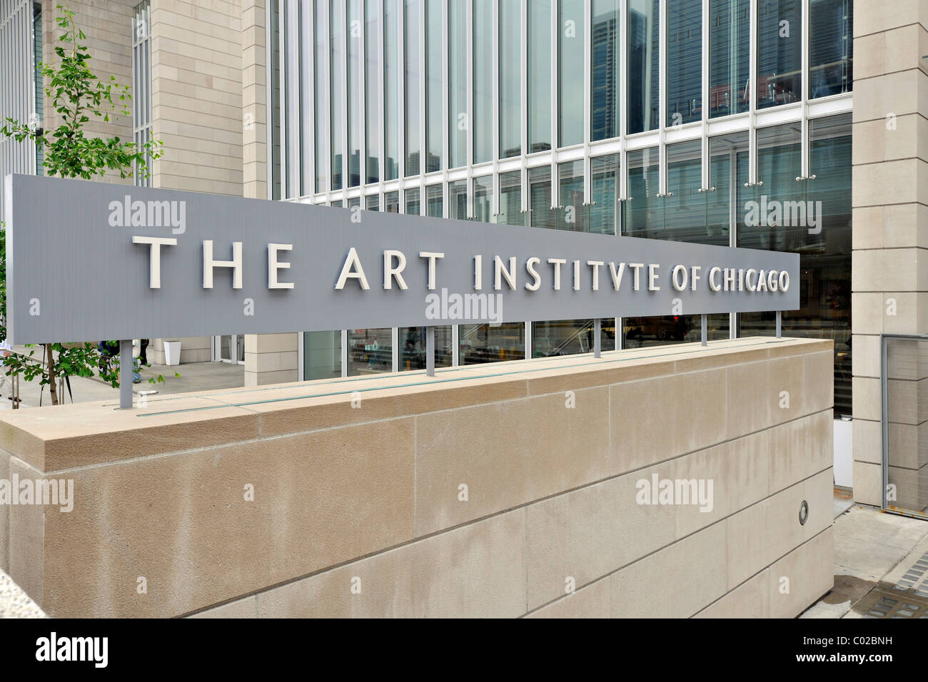 Entrée de l'Art Institute de Chicago, un musée d'art et de l'école d'art de Grant Park, Chicago, Illinois, États-Unis d'Amérique Banque D'Images