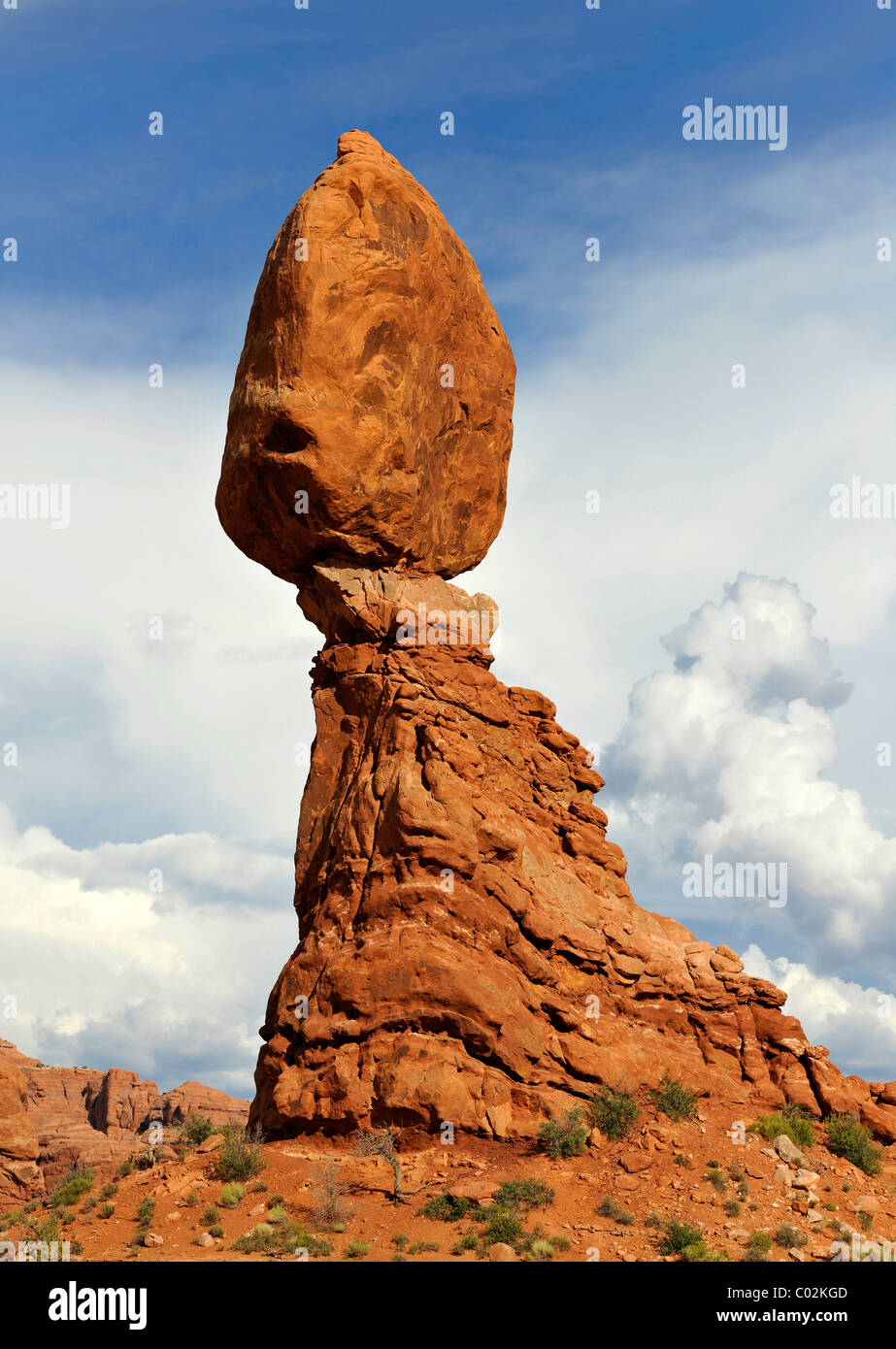 Balanced Rock, Rock Formation, Arches National Park, Moab, Utah, sud-ouest des États-Unis, États-Unis d'Amérique, USA Banque D'Images