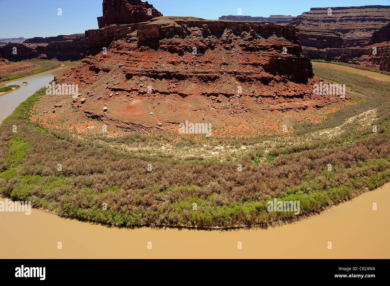 Le passage de la rivière Colorado Canyonlands National Park, Île dans le ciel, près de Moab, États-Unis Banque D'Images