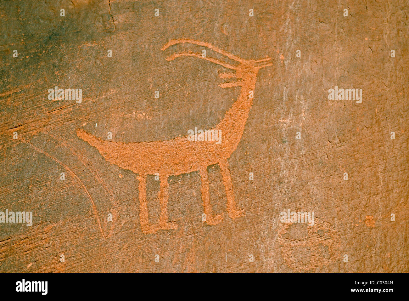 Ca. 1500 ans de pétroglyphes les Amérindiens, Monument Valley, Arizona, USA, Amérique Latine Banque D'Images