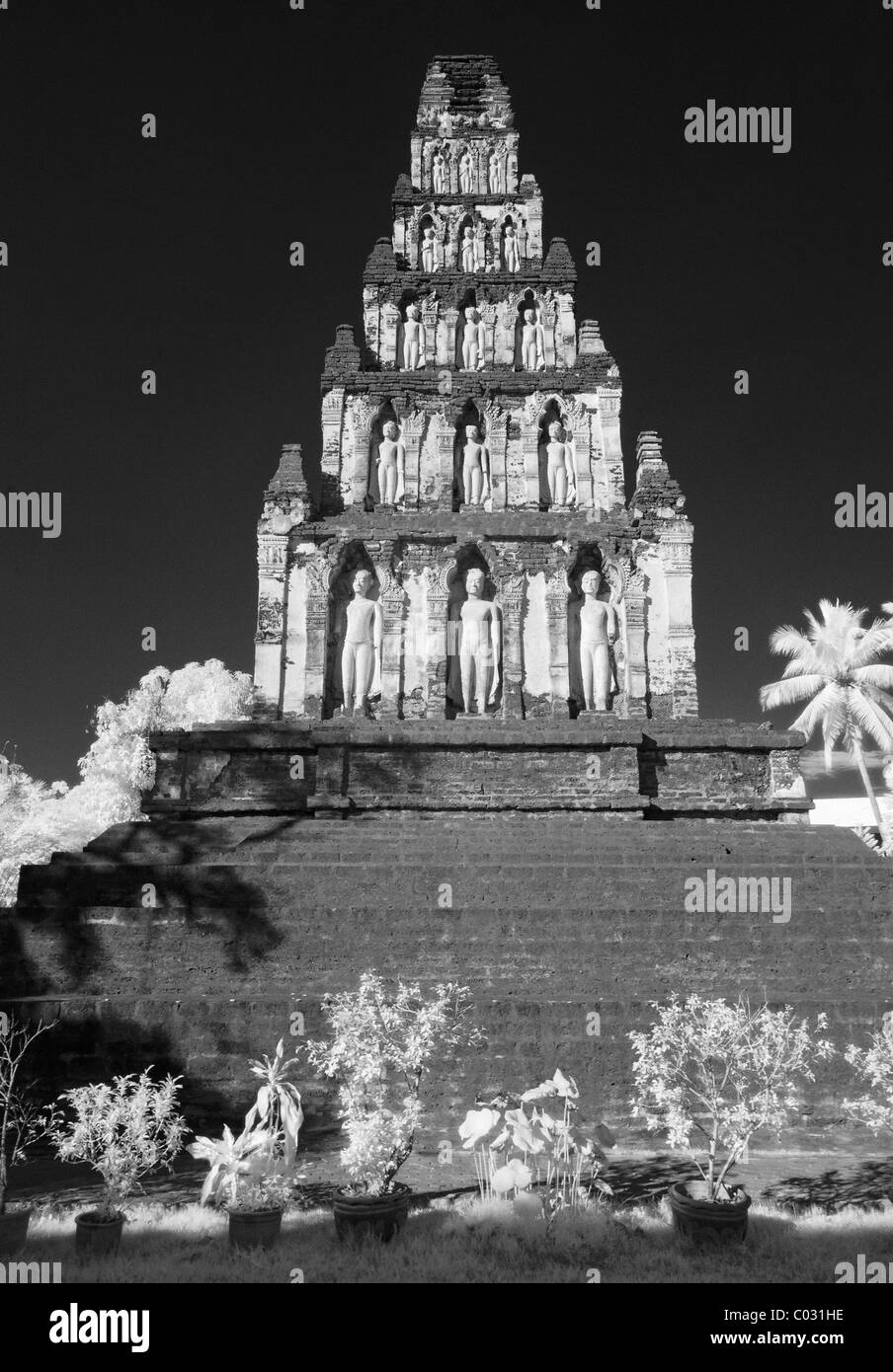 Stupa - Wat Cham Devi, Lamphun Banque D'Images