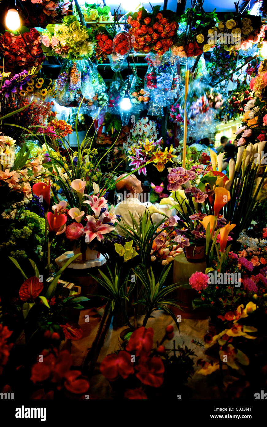 FLOWER STALL À HONG KONG Banque D'Images