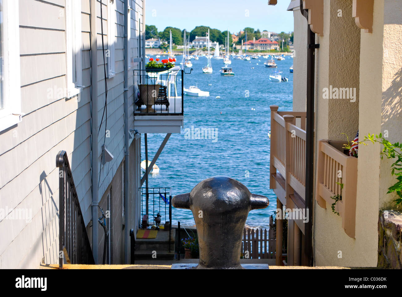 Vue sur l'océan avec des yachts. Banque D'Images