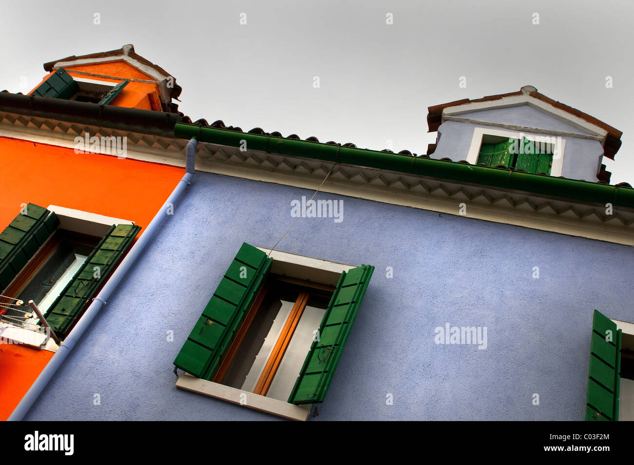 Maisons colorées de Burano Banque D'Images