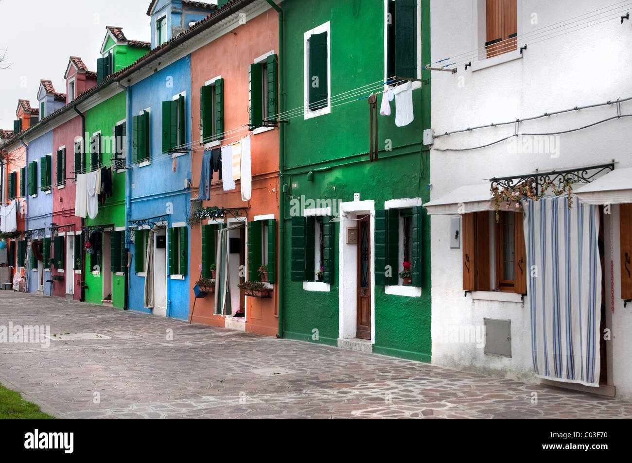 Maisons colorées de Burano Banque D'Images