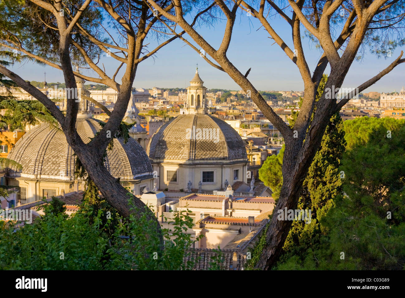 Vue de Rome à partir du point de vue panoramique du Pincio, Rome, Italie, Europe Banque D'Images