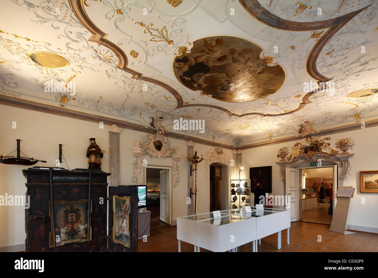Prélats Hall, Musée Maritime de Schloss Château Erlahof, Spitz an der Donau, Wachau, Waldviertel, Basse Autriche, Autriche Banque D'Images
