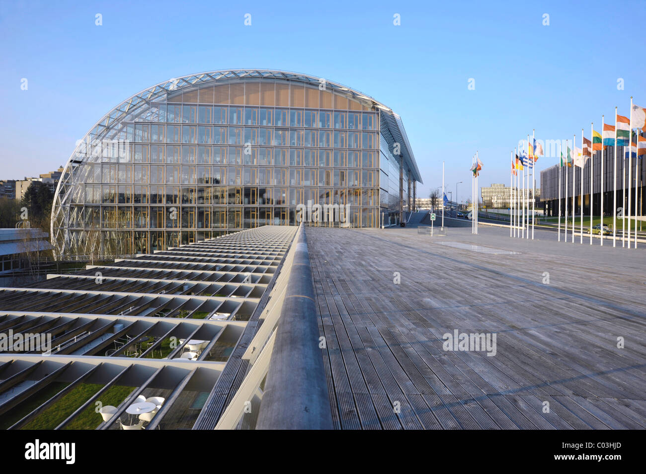 Banque européenne d'investissement, Boulevard Konrad Adenauer rue, quartier de Kirchberg, ville de Luxembourg, Europe Banque D'Images