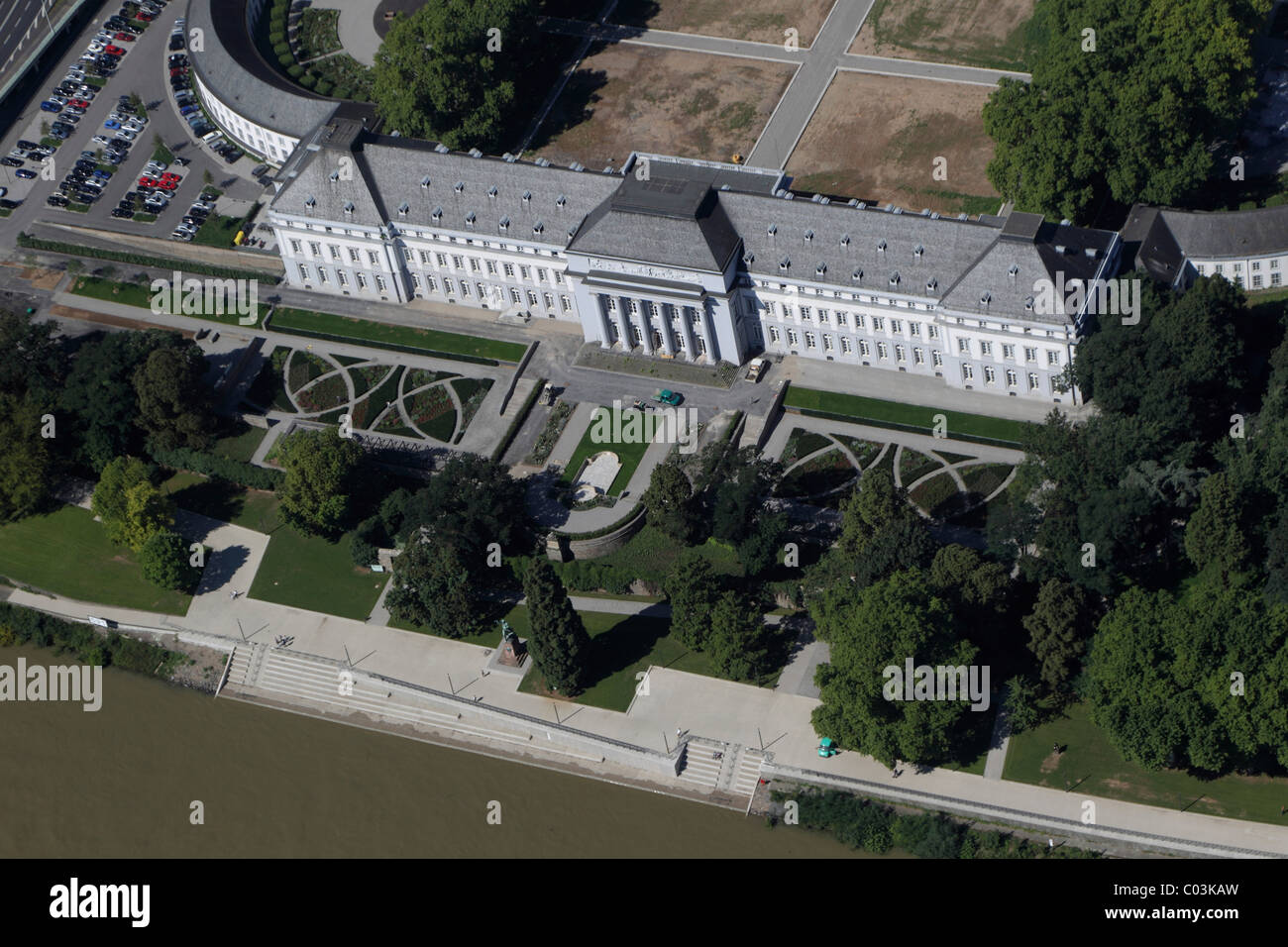 Vue aérienne du site, de la Jardin Spectacle au palais électoral, Koblenz, Rhénanie-Palatinat, Allemagne, Europe Banque D'Images