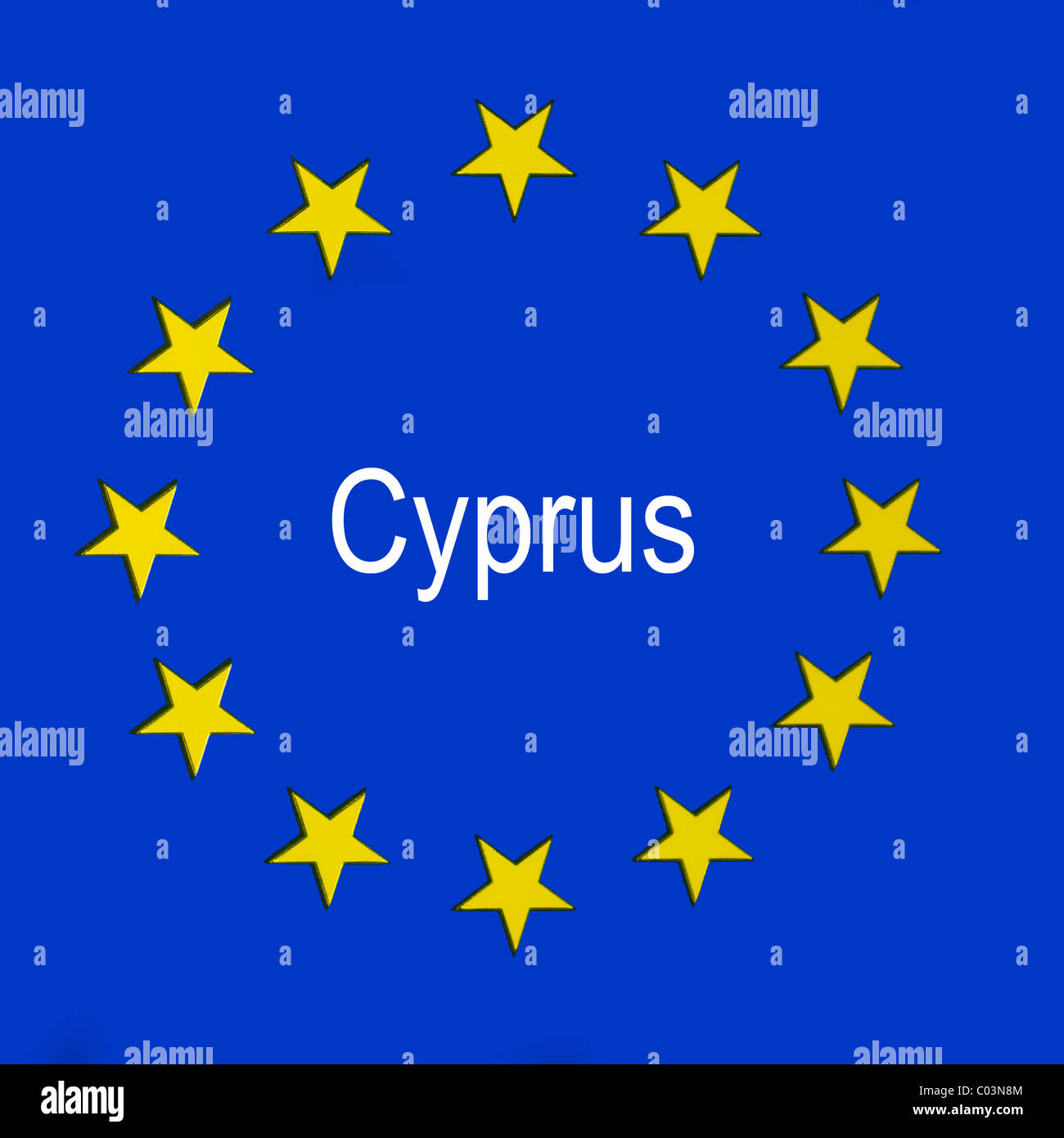 Chypre dans l'Union européenne drapeau Banque D'Images Chypre dans l'Union européenne drapeau Banque D'Images