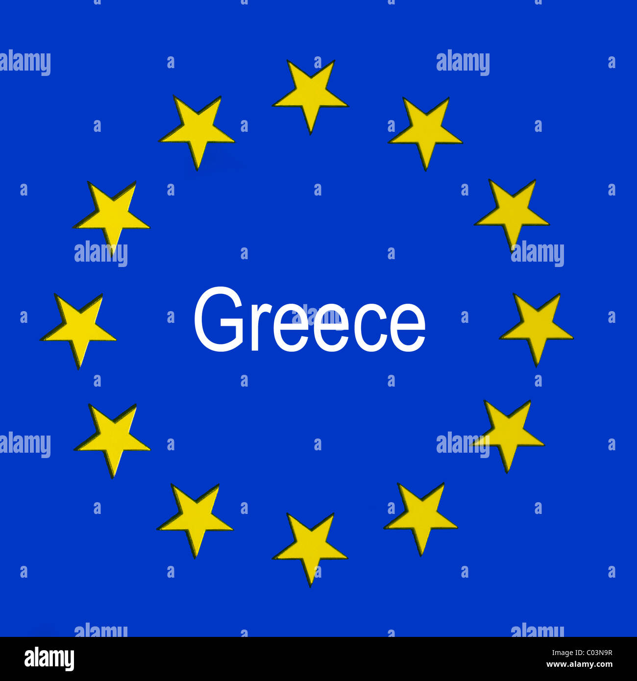 La Grèce dans le drapeau de l'Union européenne Banque D'Images La Grèce dans le drapeau de l'Union européenne Banque D'Images