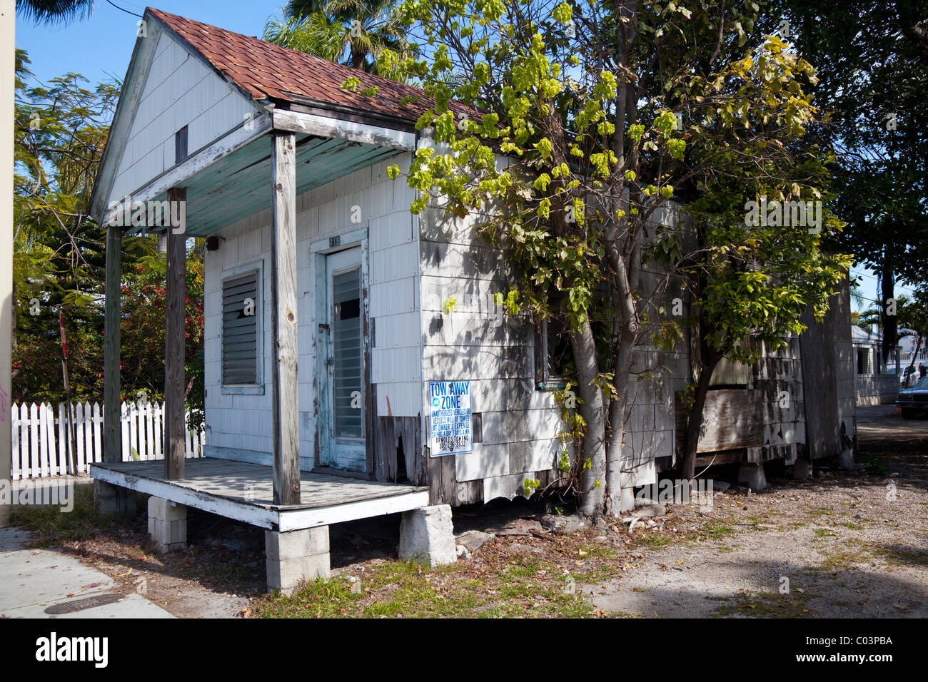 Petite maison ancienne dans Whitehead Street, Key West, Floride, USA Banque D'Images