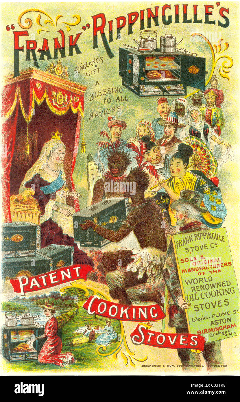 Publicité pour Rippingille Poêles de Frank célébrant le règne de la reine Victoria record Banque D'Images