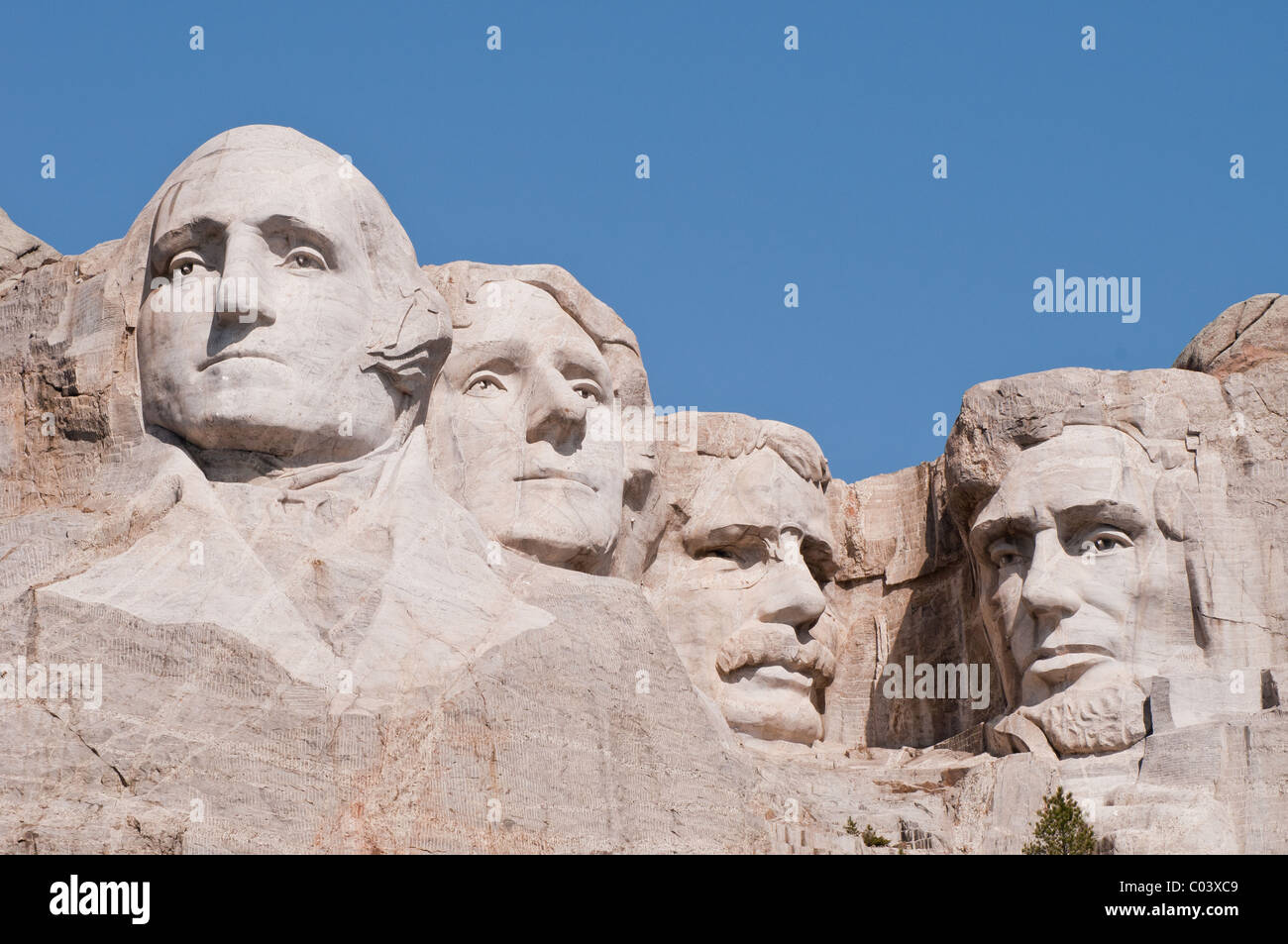Visages de Présidents au Mont Rushmore Banque D'Images