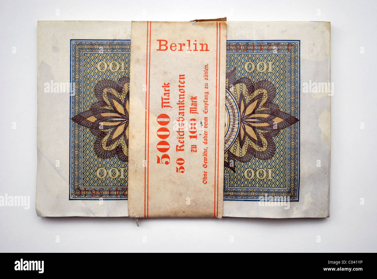 Le papier-monnaie allemande, une centaine de 'Deutsche Reichsmark' à partir de 1920. Banque D'Images