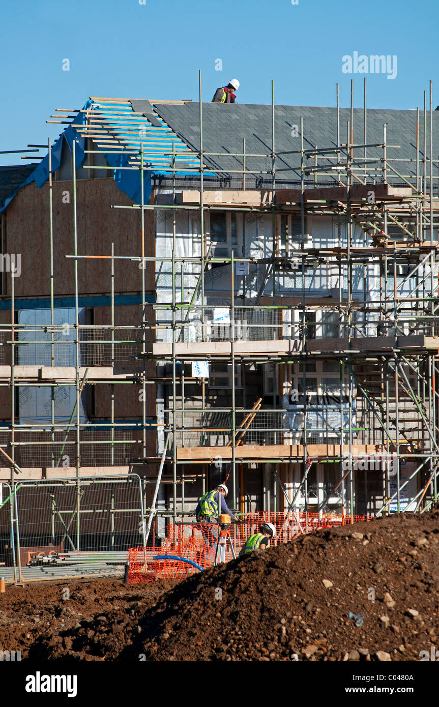 Le logement abordable en construction près d'Exeter, Devon, UK Banque D'Images
