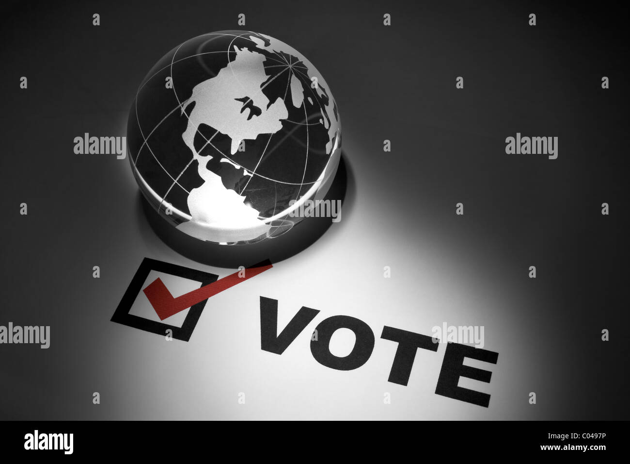 Globe et votants, concept de Global Communications Banque D'Images