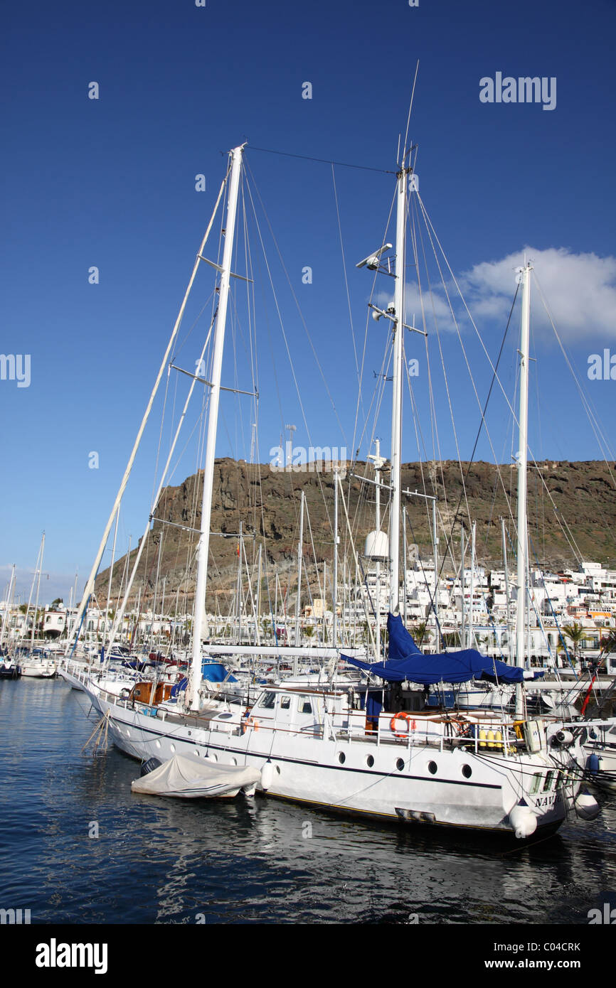 Port de Puerto de Mogan Gran Canaria - Petite Venise des îles Canaries Banque D'Images