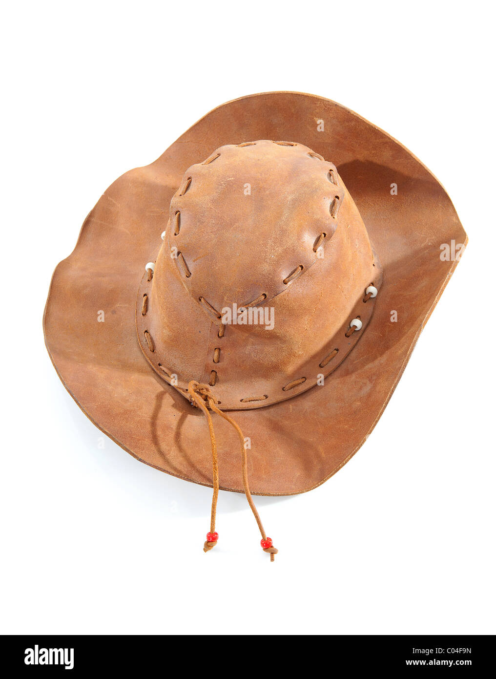 L'ouest brown hat sur fond blanc Banque D'Images