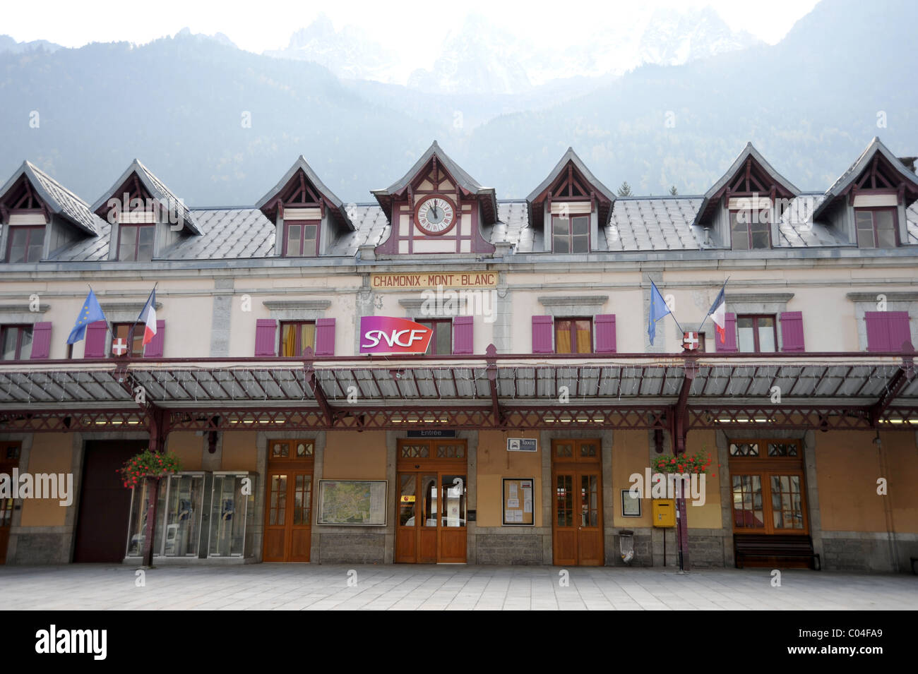 Gare à Chamonix, Rhône-Alpes, France Banque D'Images