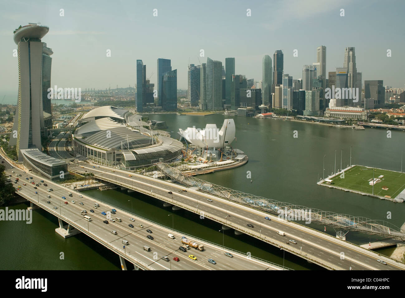 Singapour Marina Bay Sands & Ville de Flyer Banque D'Images