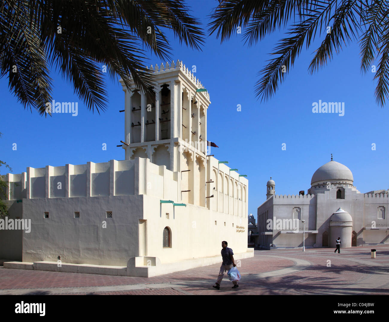 Qatar, Doha, Maison du patrimoine, l'architecture traditionnelle, la tour du vent, Banque D'Images