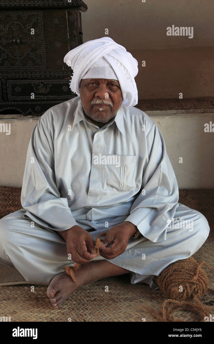Emirats Arabes Unis, Dubai, vieil homme, portrait, Banque D'Images