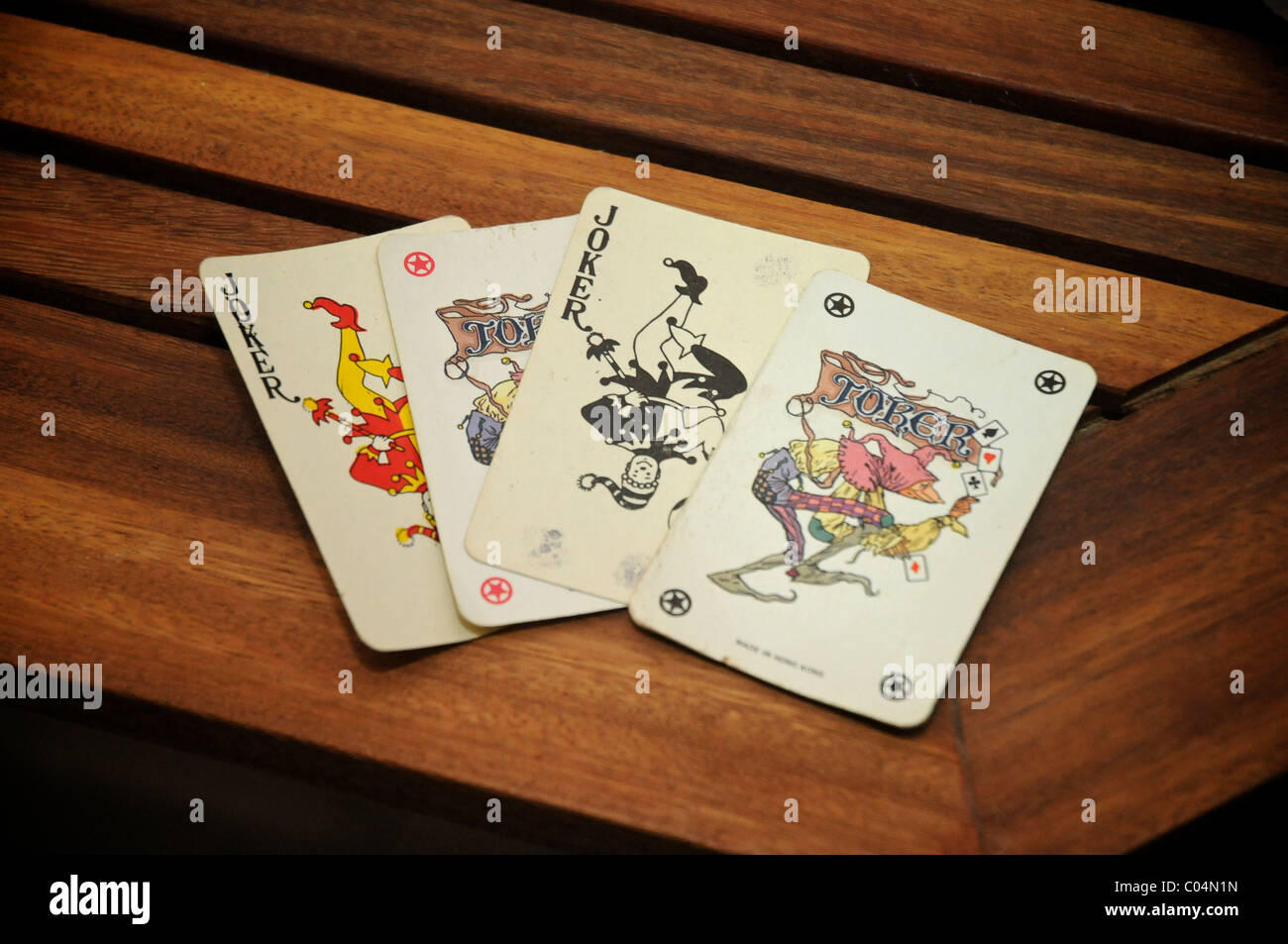 Les cartes à jouer. Quatre cartes joker Banque D'Images