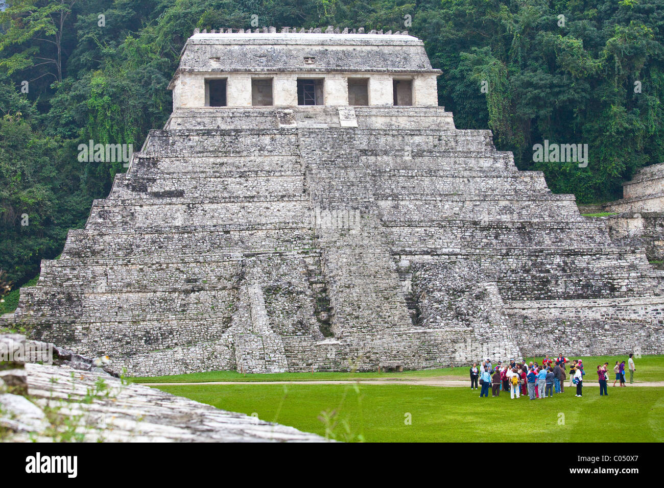 Temple des Inscriptions ou Templo de Inscripciones, Palenque, Chiapas, Mexique Banque D'Images