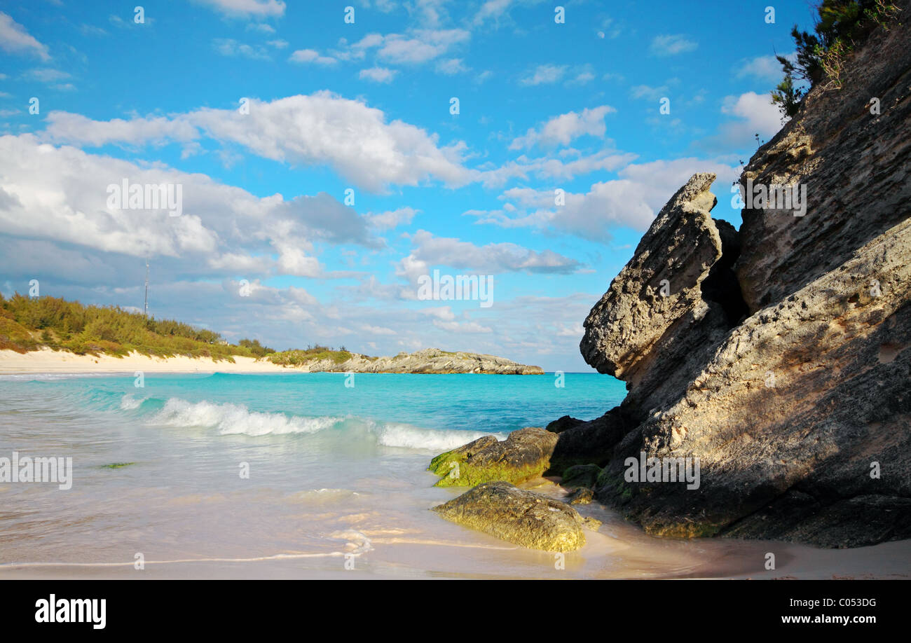 Plage de Horseshoe Bay aux Bermudes Banque D'Images