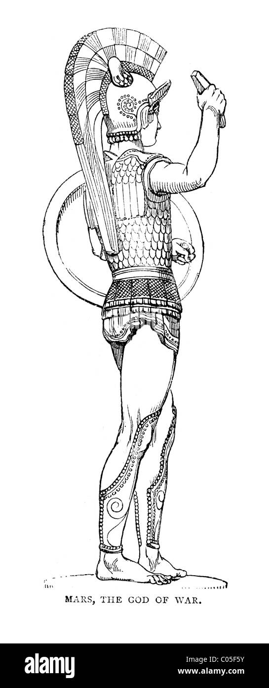 Mars le dieu romain de la guerre, il a été deuxième en importance qu'à Jupiter, et il était le plus important de l'armée des dieux Banque D'Images