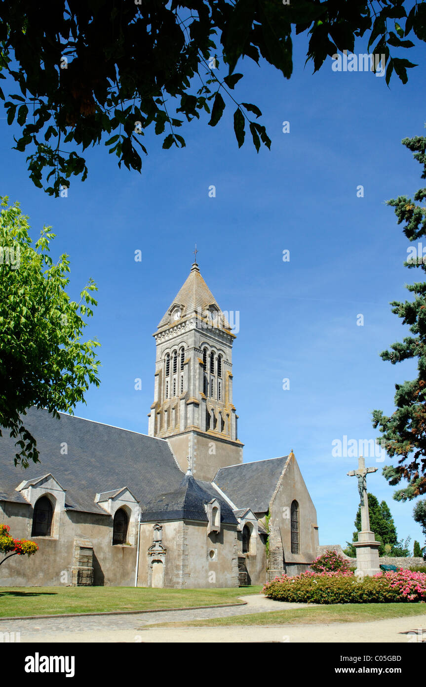 L'église St Philbert, île de Noirmoutier, Vendée France Banque D'Images