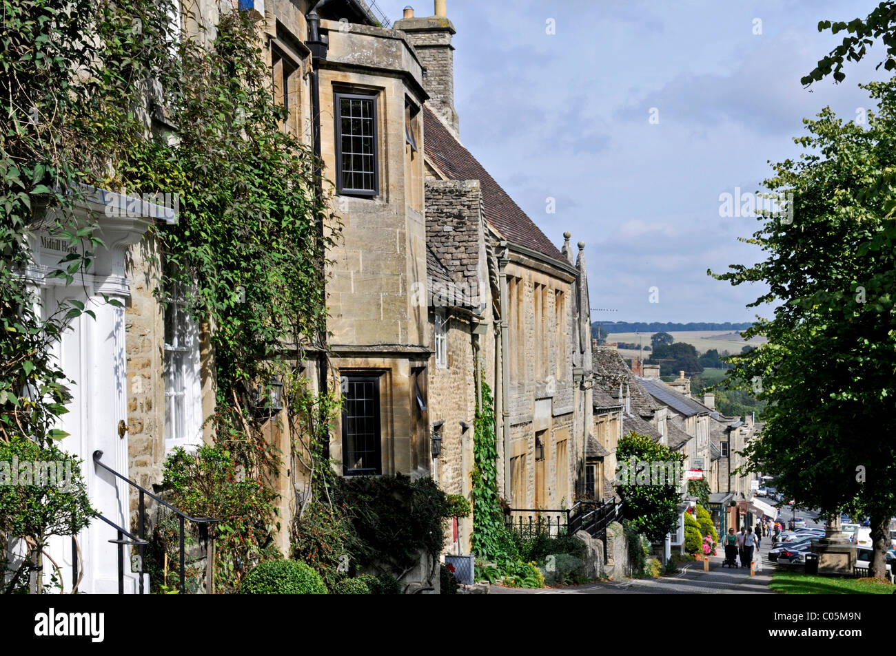 Dans la rue, Burford Cotswolds ; Straße à Burford Banque D'Images