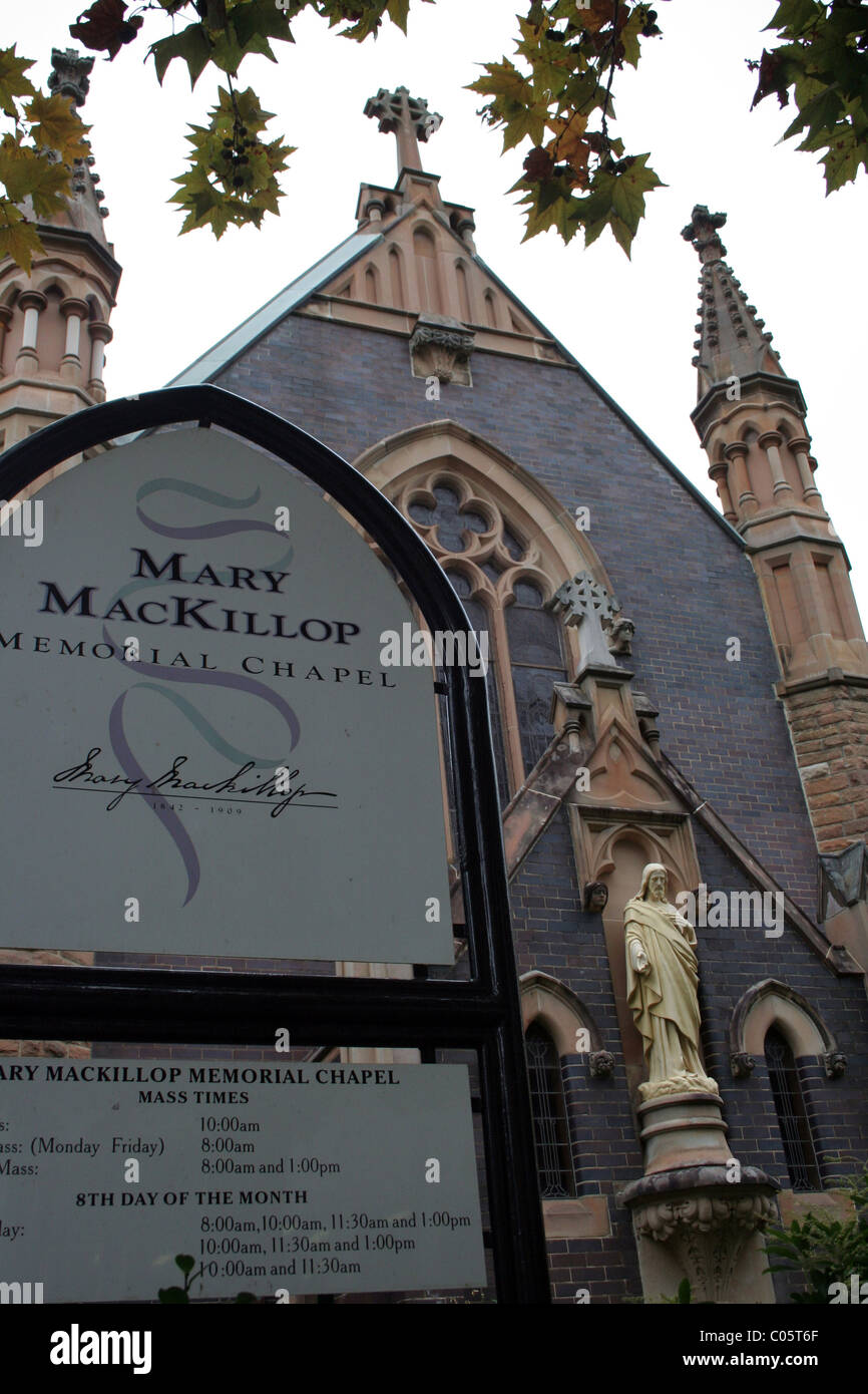 LA CHAPELLE COMMÉMORATIVE MARY MACKILLOP À NORTH SYDNEY, NOUVELLE-GALLES DU SUD, AUSTRALIE. Banque D'Images