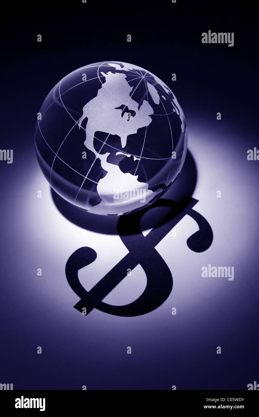 Globe et le symbole du dollar, du concept de Global Business Banque D'Images