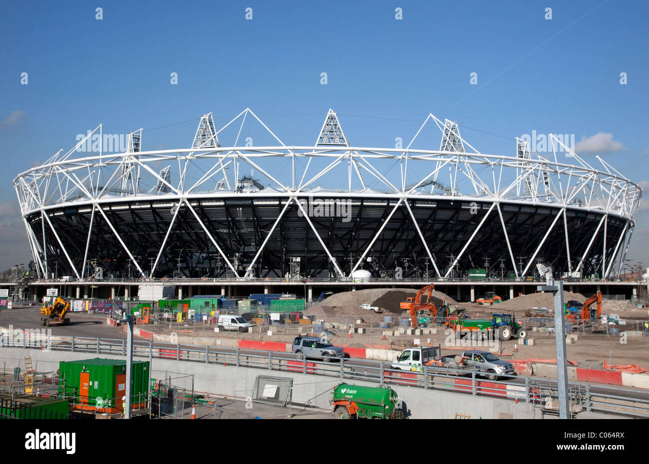 Le stade des Jeux olympiques, Londres est presque terminé : Février 2011 Banque D'Images