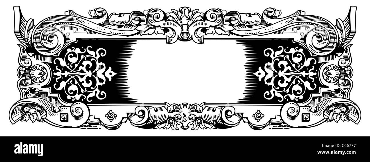 Frame Vintage inspirée par la conception de style Baroque ou Rococo Banque D'Images