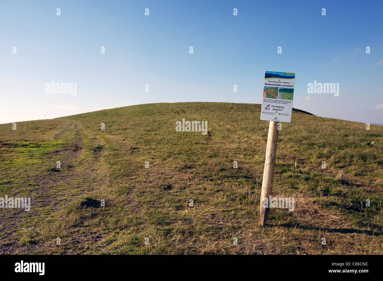 Entrée interdite pour empêcher l'endommagement du sol dans la réserve naturelle de Feldberg en Forêt-Noire, Bade-Wurtemberg Banque D'Images