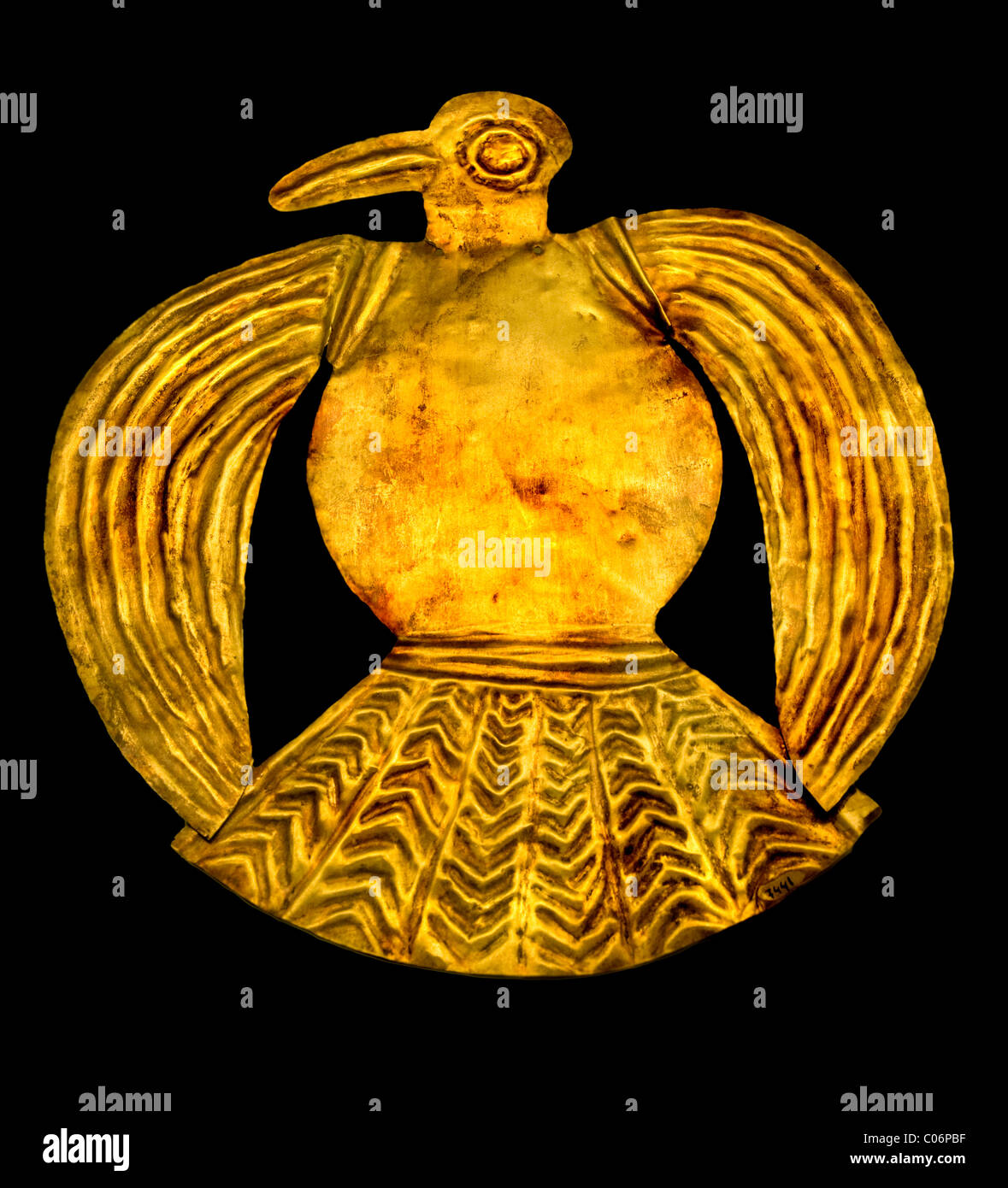 Oiseau Inca d'or, 1400-1533 AD, Pérou. Assiette en or en forme d'oiseau appartenant à Inca Empire. Pérou, péruvien, , Amérique, américain, Banque D'Images