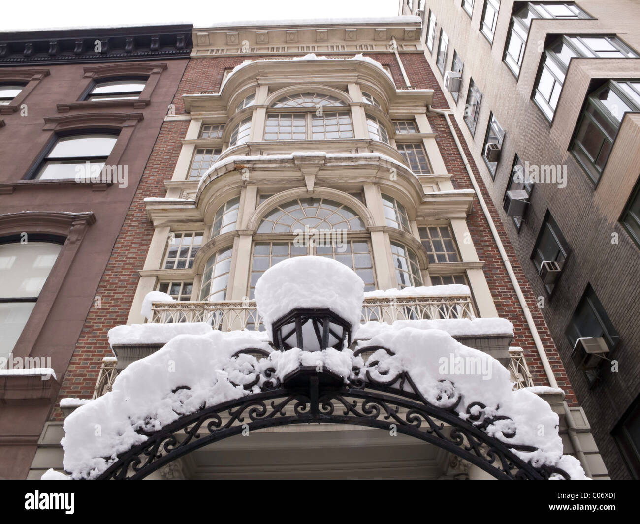 Snowstorm, The Collectors Club, E. 35th St, NYC, Etats-Unis 2011 Banque D'Images