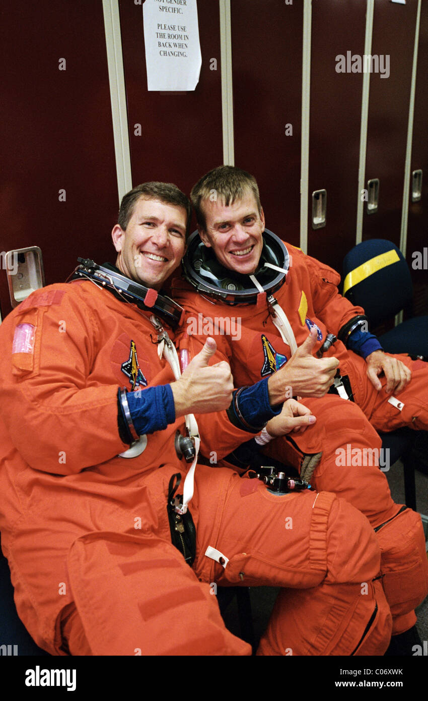 Les astronautes Rick D. Husband (à gauche) et William C. McCool qui ont péri dans la tragédie de Columbia. Banque D'Images
